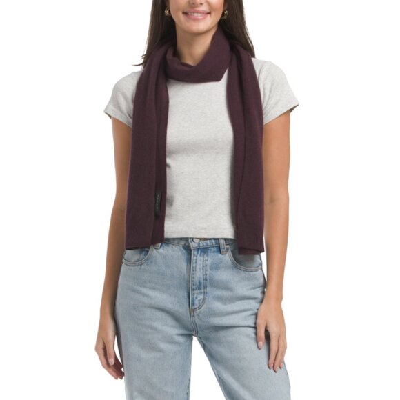 TAHARI Merlot Cashmere Basic Jersey Scarf - Picture 1 of 2